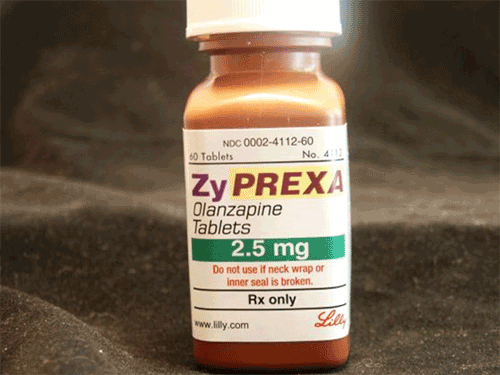Italics, tall man letters used on bottle of Zyprexa